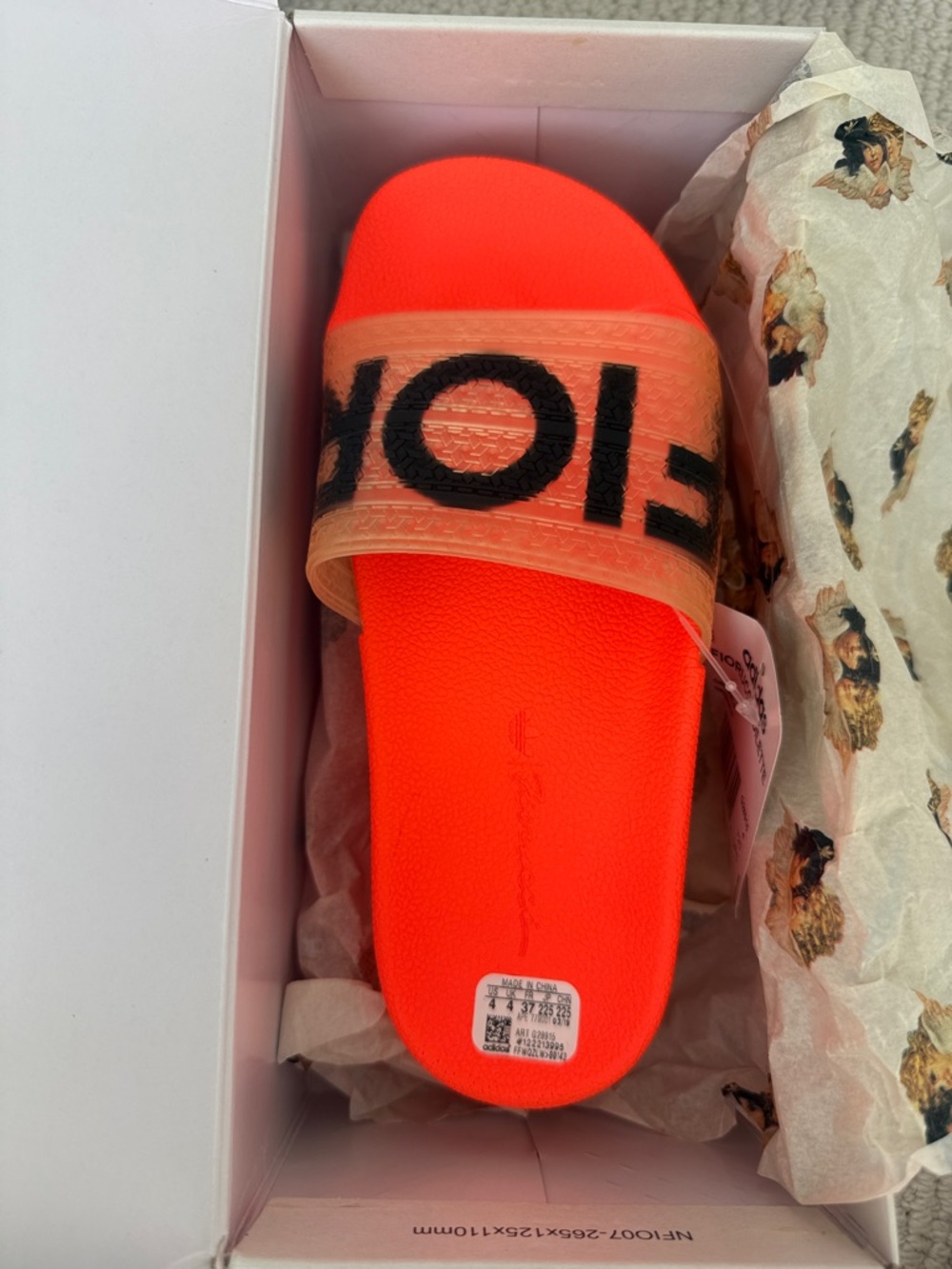 Adidas Fiorucci Neon Orange Slide Sandal
